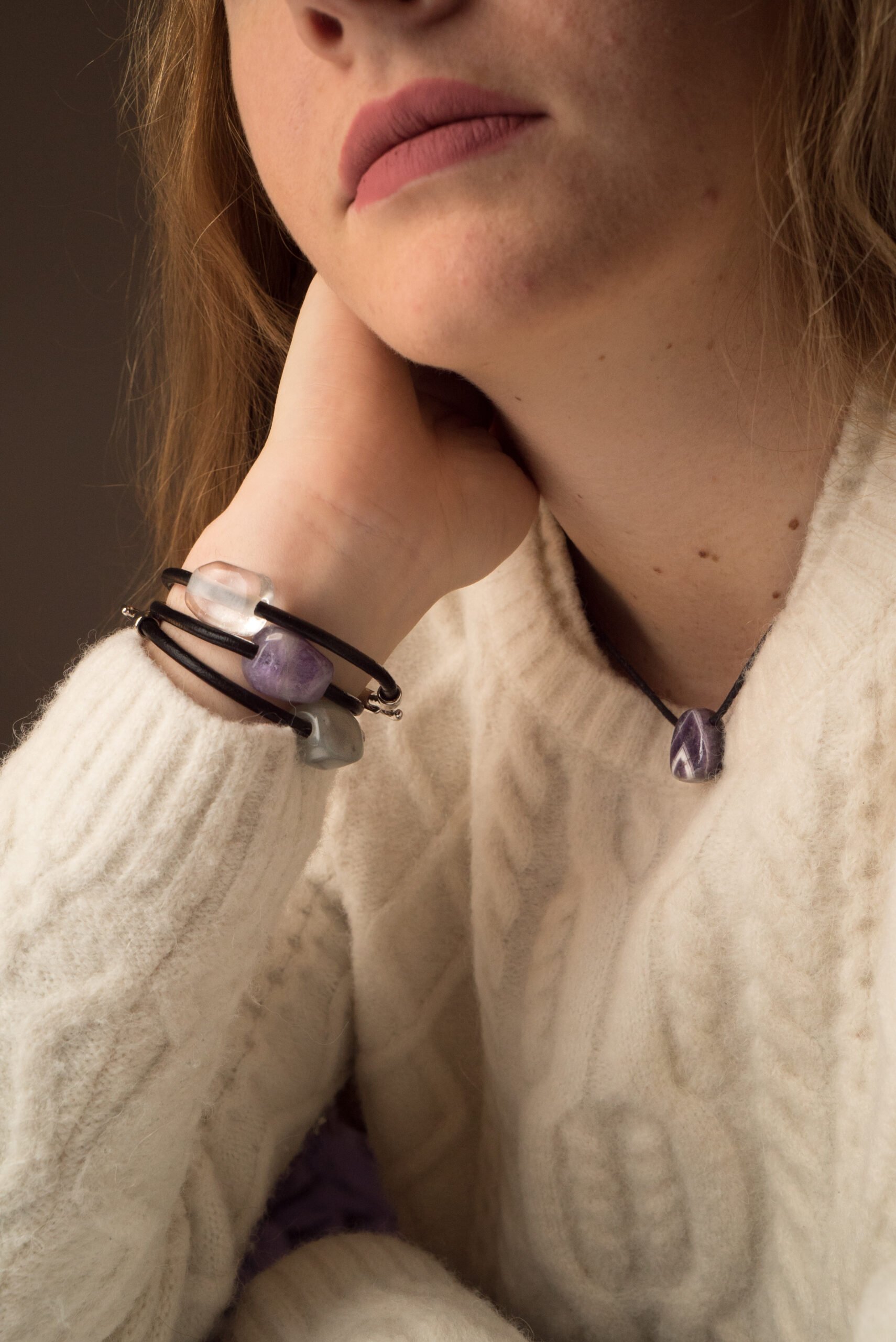 Collana & Bracciale sasso naturale