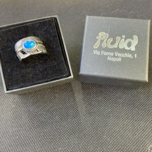 Anello piuma con turchese