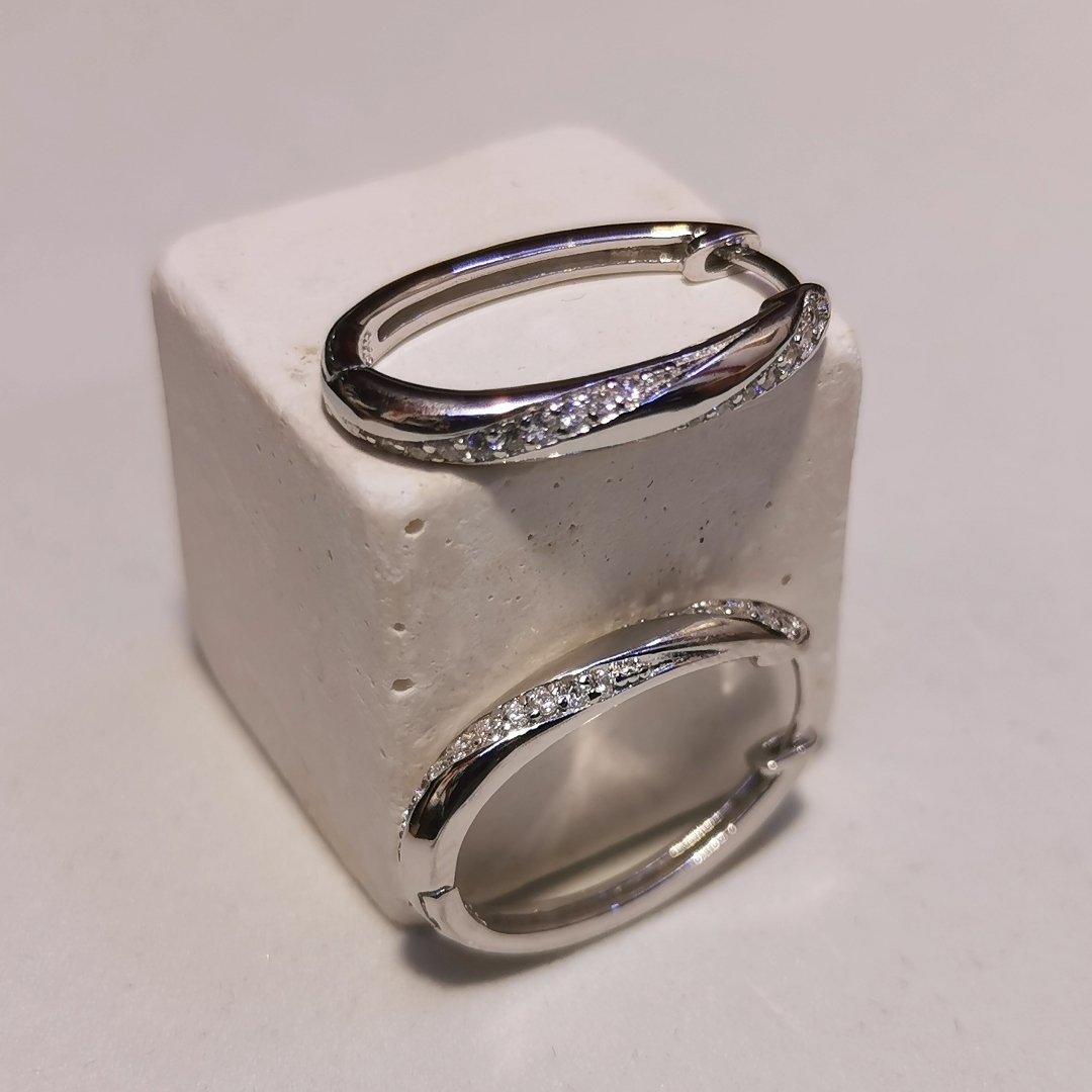 Cerchietto ovale con zirconi