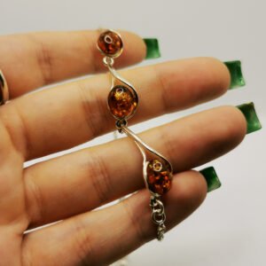 Amber silver bracelet