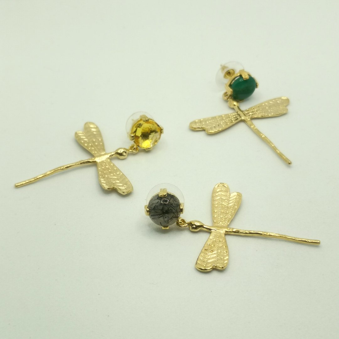 Orecchini Libellula con pietre naturali