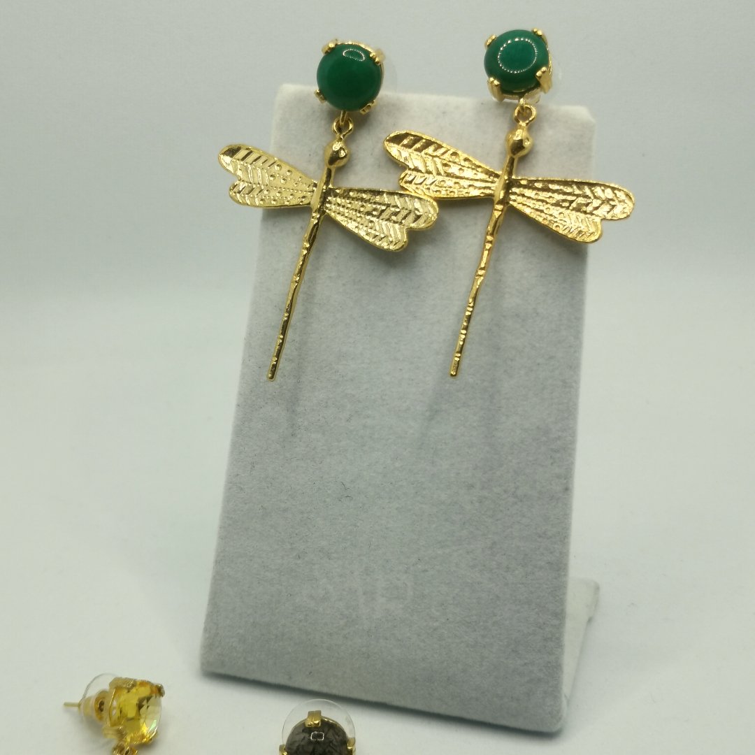 Orecchini Libellula con pietre naturali - immagine 4