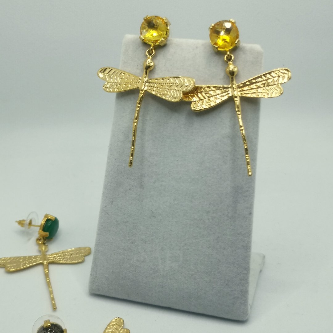 Orecchini Libellula con pietre naturali - immagine 3