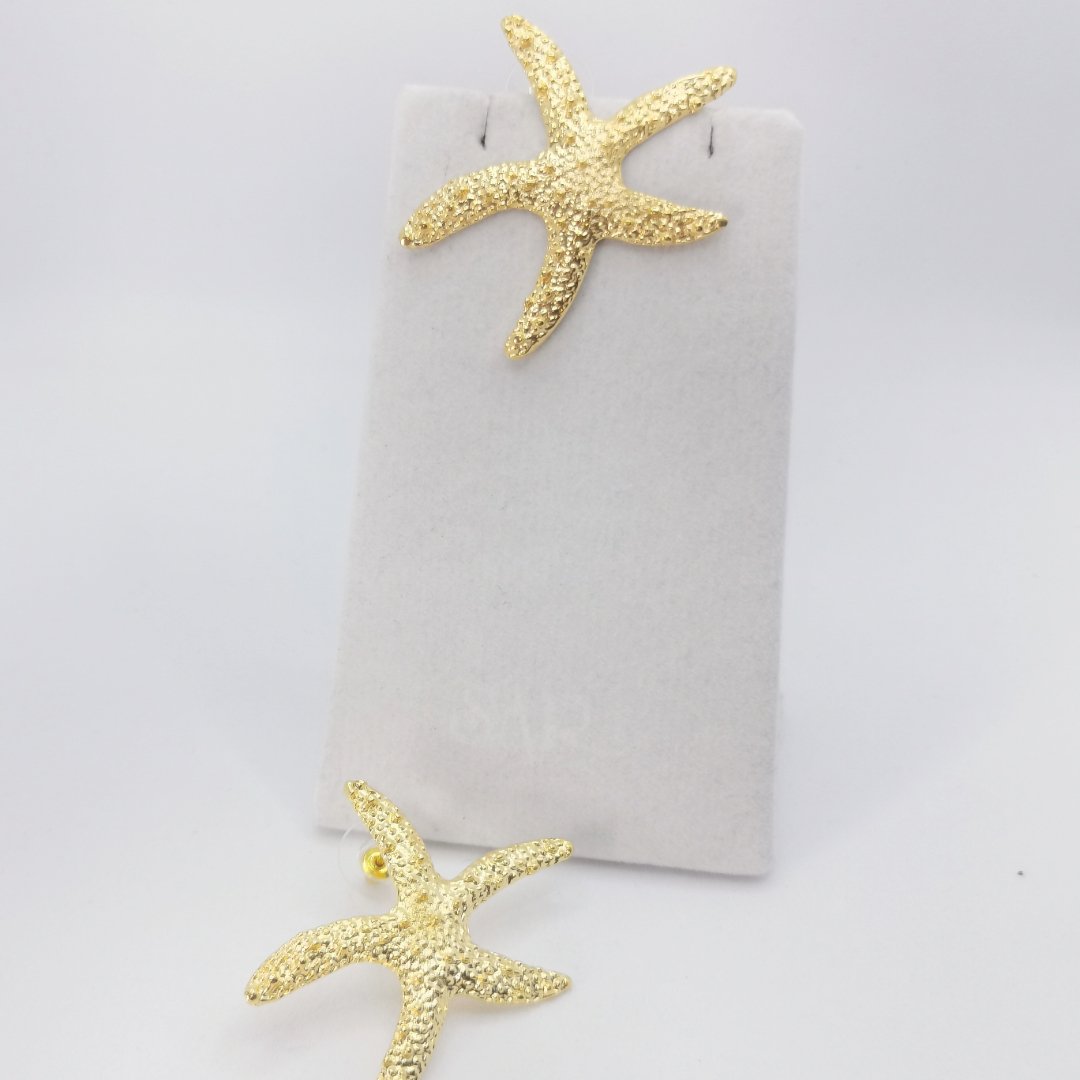 Orecchini stella marina in ottone - immagine 2