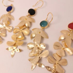 Orecchini foglie con Agata