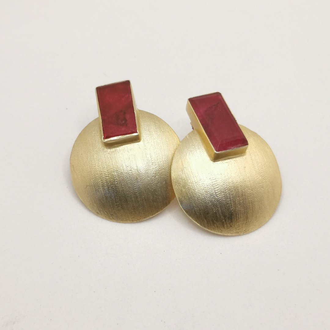 Orecchini bombati con Agata - immagine 3