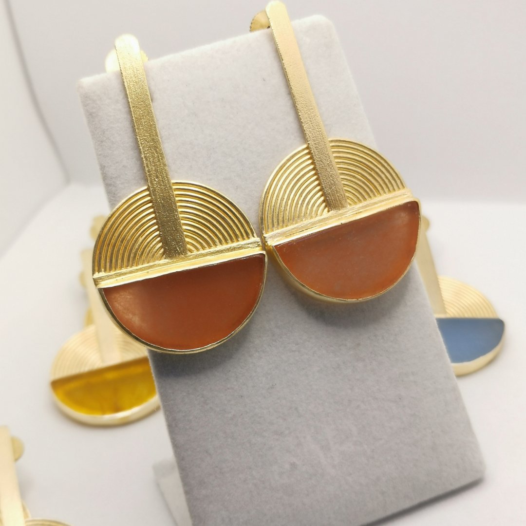 Orecchini banjo con Agata - immagine 2