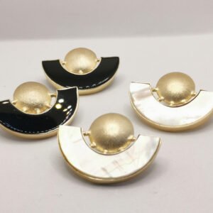 Orecchini Ventaglio Agata Nera/Madreperla