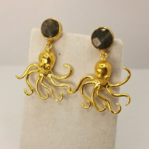 Orecchini Polpo con Labradorite