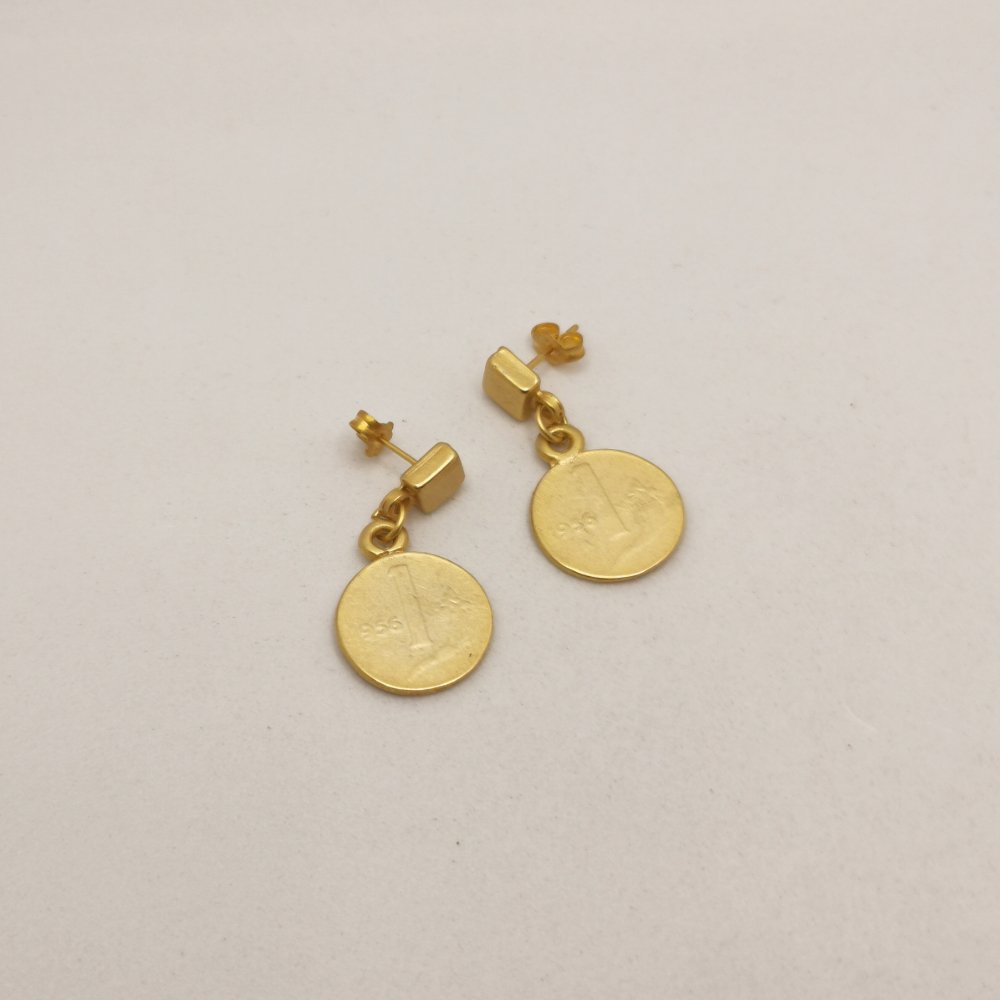 Orecchini pendenti con Riproduzione moneta 5 e 10 Lire - immagine 8