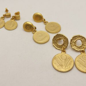 Orecchini pendenti con Riproduzione moneta 5 e 10 Lire