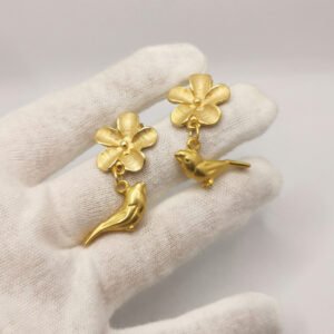 Vintage earrings - Flower bird