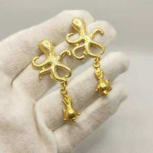 Vintage earrings - Octopus & puffer fish