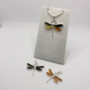 Amber Dragonfly Pendant