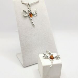 Amber Dragonfly Pendant