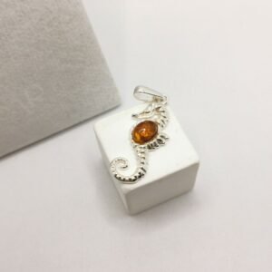 Amber Seahorse Pendant