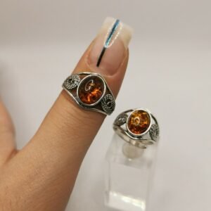 Anello Etnic con Ambra