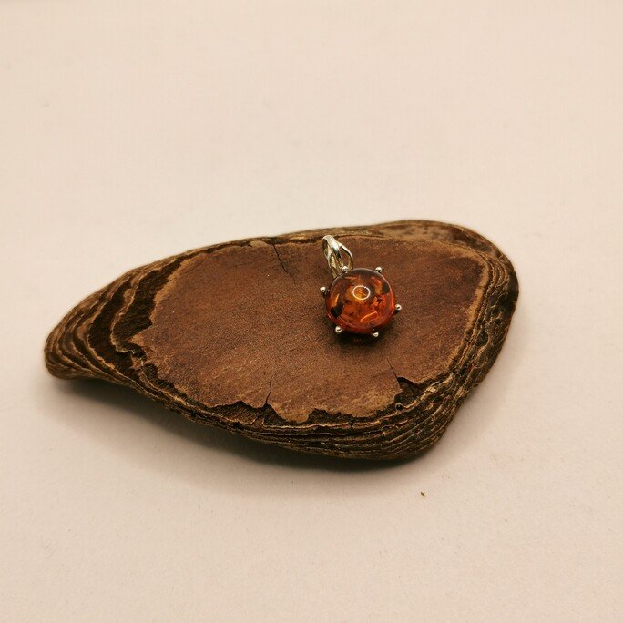 Amber Half Sphere Pendant