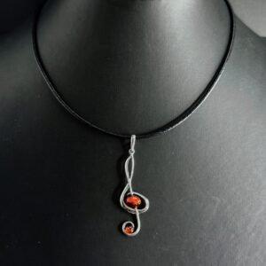 Ciondolo Note Musicali Argento 925 Ambra Baltica