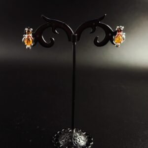 Orecchini pendenti e da lobo Gatto Argento 925 Ambra Baltica