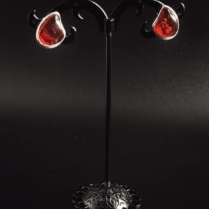 Orecchini a lobo Virgola Argento 925 Ambra